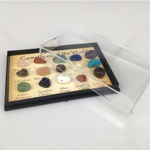 Druzy 15PC Boxed Mini Natural Crystal Rough Mineral Crystal Specimens Multicolor Natural Crystal Stones Reiki Energy Healing