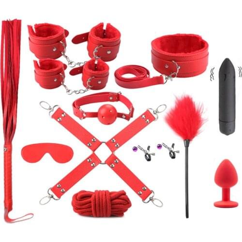Toys for Adults Porno Sex Handcuffs Erotic Toys Nipple Clamps Whip Mouth Gag Sex Toys Bdsm Bondage Set Exotic Accessories