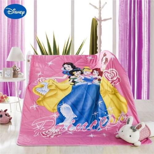 Disney Cartoon Character Princess Printed Summer Quilts Comforter for Beds Girls Single Twin Full Queen Size Soft Pike Color 3D