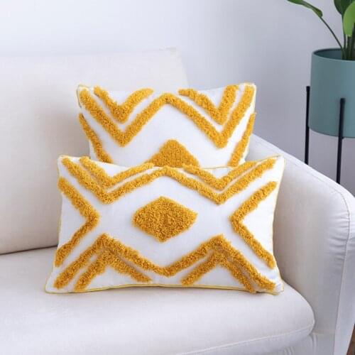 Tassels Cushion Cover 45x45cm/30x50cm Black White Pillow Cover Handmade Boho Decor Square Pillow Case Home Living Room Bed Room