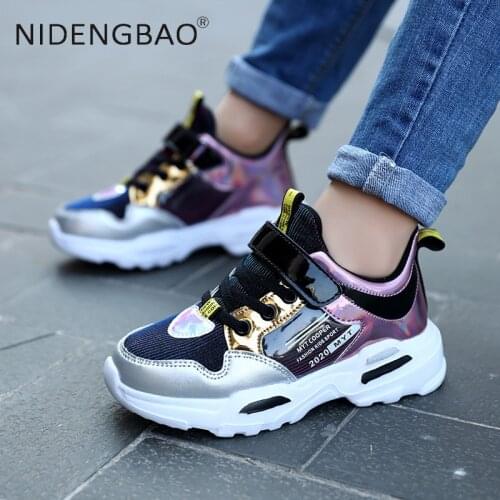 NIDENGBAO Spring Autumn Kids Sport Shoes For Girls Breathable Children Sneakers Students Casual Training Running Shoe