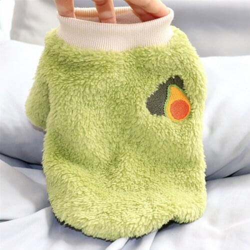 Fruit Print Clothes for Dogs Fleece Soft Cozy Puppy Coat Winter Chihuahua Clothes Warm Sweater New Year Costume for Yorks