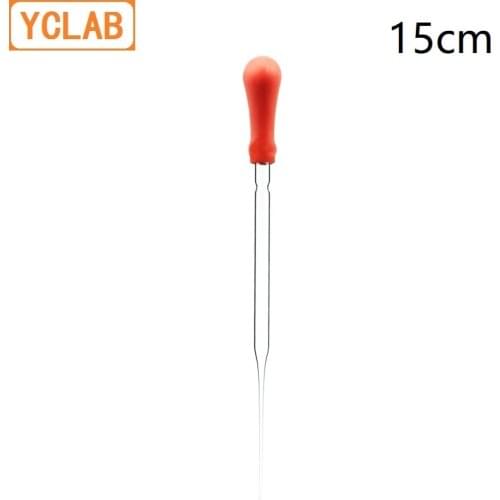 YCLAB 15cm Pasteurized Dropping Pipette Clear Glass Straight Tip with Red Latex Rubber Nipple Laboratory Chemistry Equipment