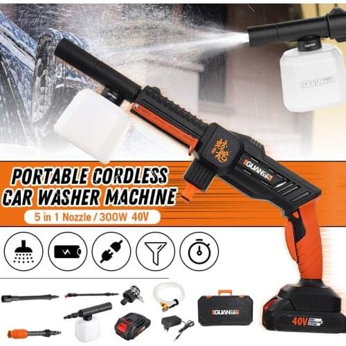 GUANXIN 48VF 4000mAh High Pressure Washer Machine Handheld Auto Spray Powerful Car Washer Garden Water Pump For Makita Battery