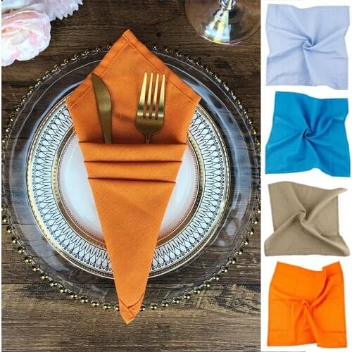 Cotton Linen Cloth Table Napkin Home Wedding Party Kitchen Cup Dishes Napkins Western Dinner Table Decoration 40x40cm
