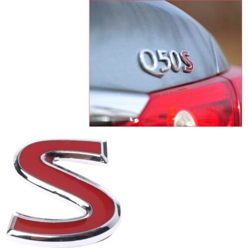 Car-styling Metal Stickers Red S Metal Emblem Badge Sticker for Infiniti Q50 Q50L Q30 Q70 dropshipping