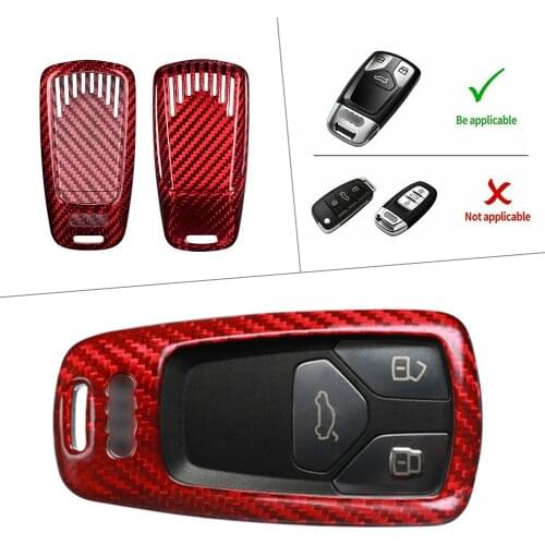 Carbon Fiber Auto Car Replacement Smart Remote Key Fob Case Cover Replacement For Audi Q7 4M A4 A5 B9 TT 8S TTS