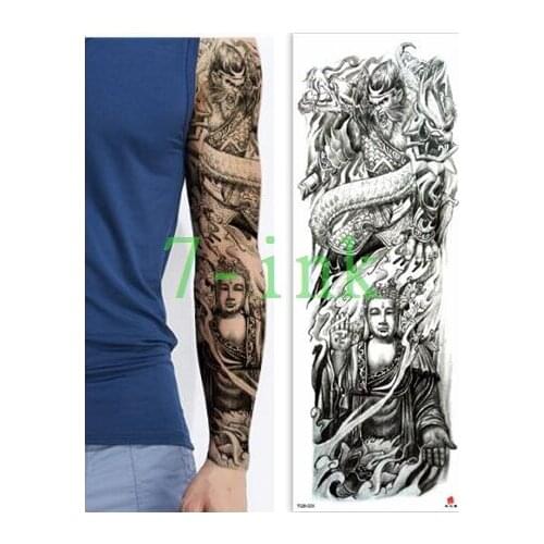 Waterproof Tattoos Sticker Full Arm bird skull flower cross tattoo Water Transfer flash tatoo fake tattoo for men women
