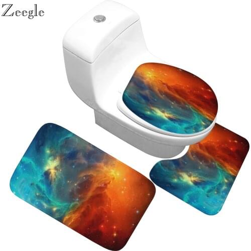 Zeegle Bathroom Mat 3Pcs/set Absorbent Carpet Bathroom Shower Mats Non-slip Mat for Toilet Bathroom Rug Bath Mat Set