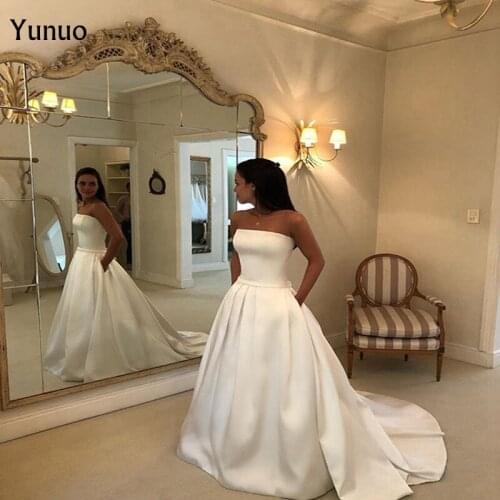 Elegant Sleeveless Evening Dresses 2019 Sweep Train Long A-Line Prom Dress With pocket Special Occasion Formal Robe De Mariee