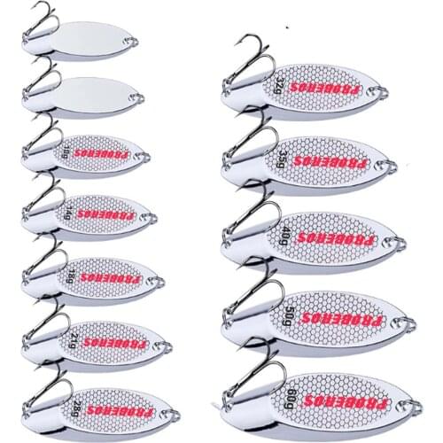 1pcs High Quality Metal 3g-60g Spoon Fishing Lure Sequined Silver Hard Wobbler Crankbait Carp Fishing Tackle Pesca