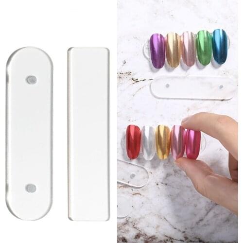 10pcs/Set False Nail Tips Nail Art Display Stand Magnetic Transparent Practice Acrylic Gel Polish Holder Strip Manicure Tools