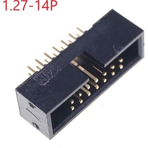20Pcs 0.050" 1.27 mm 2x7 Pin 14 Positions IDC Male Box Header Dual Row Through Hole Shrouded Rows Space 1.27mm for IDC Socket