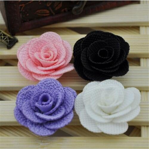 20 Pcs Ribbon Flowers Wedding Decor Sewing Appliques DIY Crafts B119