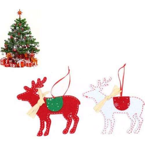 Christmas Tree Ornaments Santa ELK DEER Christmas Hanging Decoration for Home Christmas Childrens Gift 12pcs/lot Free Shipping