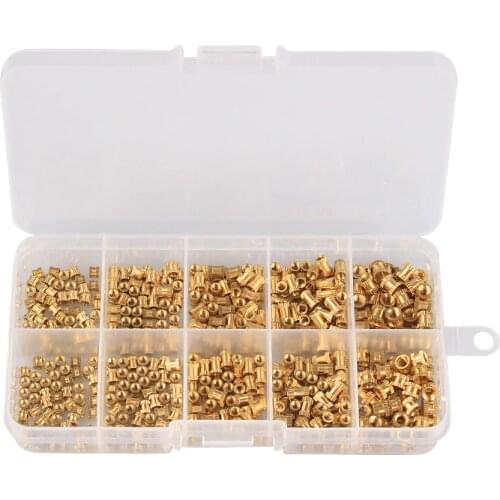 500Pcs M2/M2.5/M3 Injection Nut Brass Insert Knurled Nuts KnurlingDurable and versatile Assorted Kit