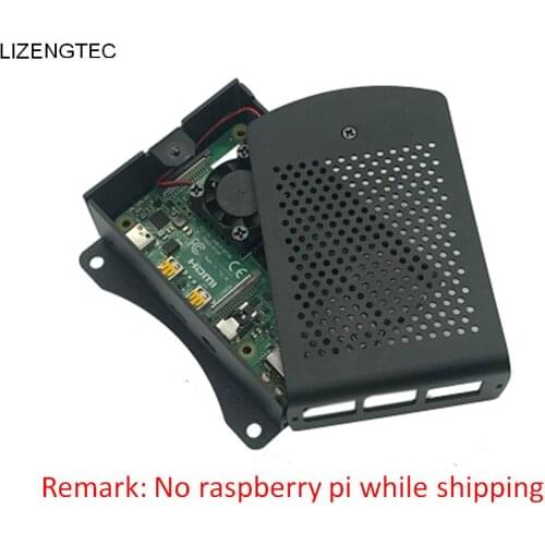 Free Shipping LIZENGTEC New Design Raspberry Pi 4B Aluminum Alloy Metal Case +Fan+3 Aluminum Heat Sink + Wall Bracket