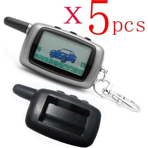 5 Pcs A9 Twage Keychain Key Fob Chain LCD Remote Controller For Starline A9 start stop key fob alarm Two-Way Car Alarm Systems