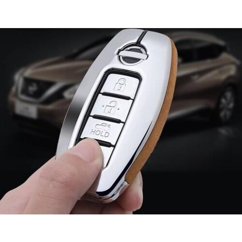 For Nissan Qashqai J11 X-Trail t31 t32 kicks Tiida Pathfinder Juke Galvanized Alloy Suede leather splicing Car Key Cover Case