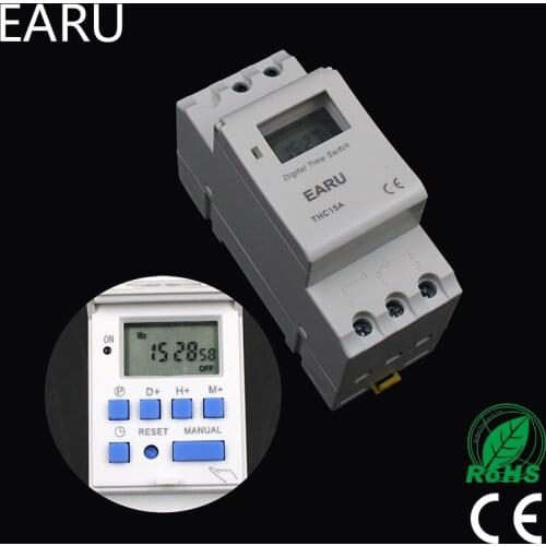 Electronic Weekly 7 Days Programmable Digital TIMER SWITCH Relay Control 12V 24V 220V 6A 10A 16A 20A 25A 30A Din Rail tp8a16