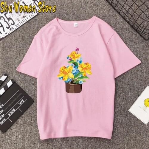 Flower Print Women T-shirt Short Sleeve Summer Loose Tee Femme Casual O-Neck Streetwear for Women Clothes Ropa Mujer harajuku