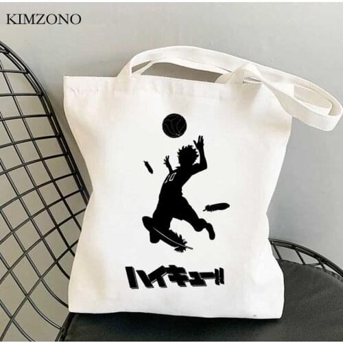 Haikyuu shopping bag canvas grocery cotton jute bag bolsas de tela handbag bag reusable shoping bolsas ecologicas sacolas