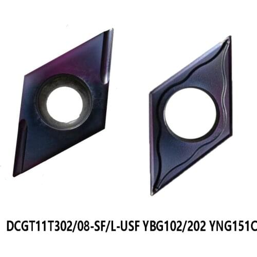 Original 10pcs DCGT DCGT11T302L-USF DCGT11T302-SF DCGT11T308-SF YBG202 YBG102 YNG151C Carbide Cutting Inserts Lathe Tools