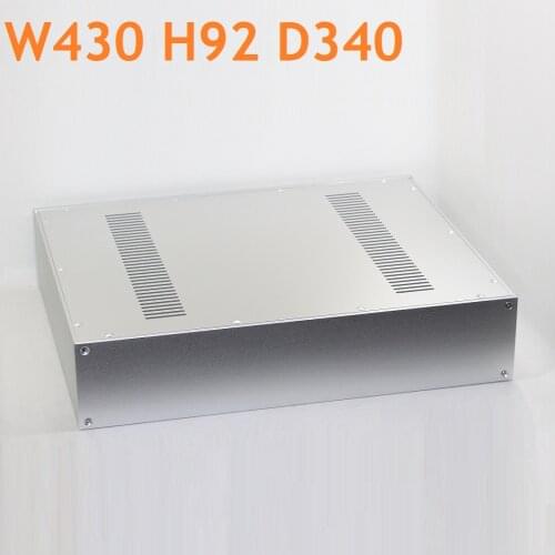 DIY AMP Headphone Enclosure Full Aluminum Preamplifier Tube Amplifier Chassis Preamp Decoding Case DAC Power Box W430 H92 D340