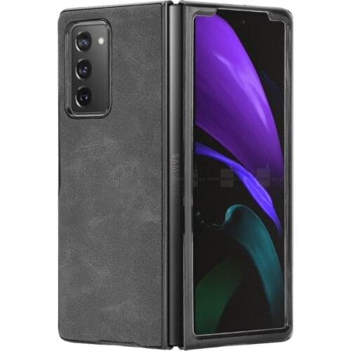 Anti-fingerprint Premium Leather Phone Bag for Samsung Galaxy Z Fold2 Best Protection Slim Back Cover Cases