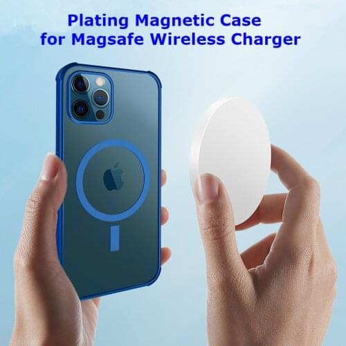 Magnetic Plating TPU Case For iPhone 12 Pro Max Support Magsafe Charger Cover For iPhone 12 12 mini Clear Rotary Sound Back Case