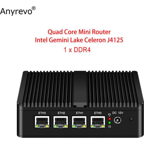 Intel Celeron J4125 Quad Core Mini Router Soft Router 2 DDR4 4 intel i211 NICs for pfSense OPNsense VyOS VPN firewall