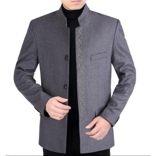 Chinese tunic suit men blazer masculino slim fit casaco jaqueta masculina coats mens jacket Chinese style stand collar spring