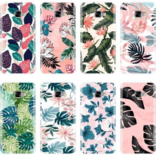 Leaves Flower Soft Silicone Phone Case For Samsung Galaxy C9 C7 C5 Pro Back Cover For Samsung Galaxy C5 C7 C8 Case Coque