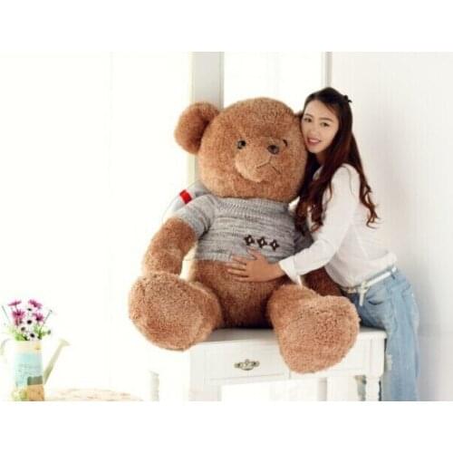 Stuffed animal lovely teddy bear 110cm sweater bear plush toy soft throw pillow doll gift w3218