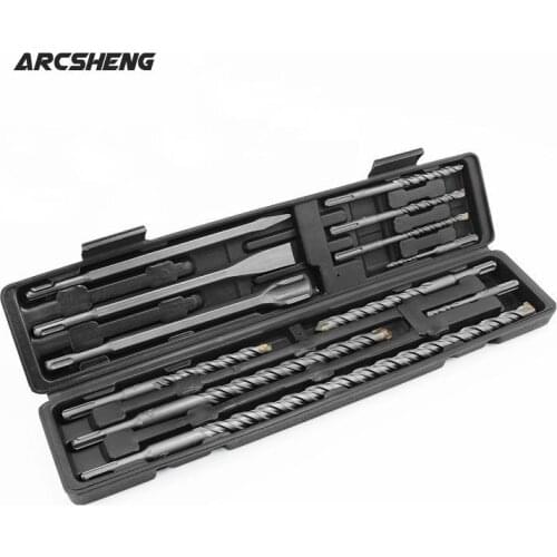 12pcs Drill Bits and Chisels Set for Electric Rotary Hammers Concrete Drilling Grooving Tools Electric Hammer Drill Bits Set