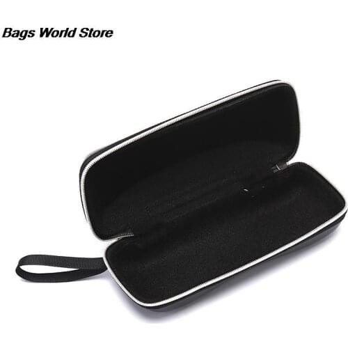 New Women Reading Glasses Box Leather Glasses Case For Men Woman Waterproof Hard Frame Eyeglass Case Black Spectacle Cases