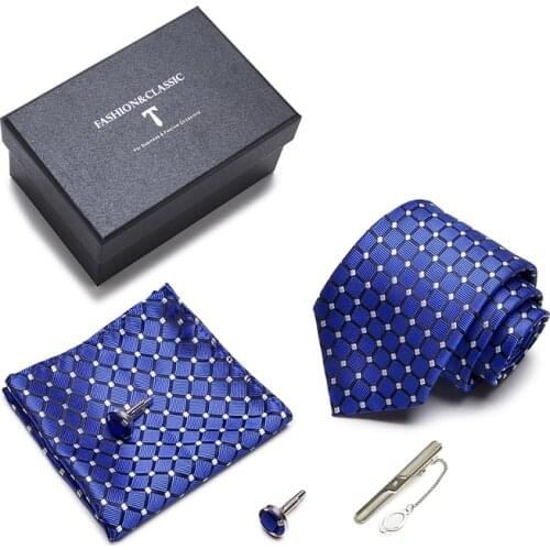 Wholesale Brand 2021 New Design Silk Holiday Gift Tie Pocket Squares Set Necktie Wedding Accessories Dropshipping Dot