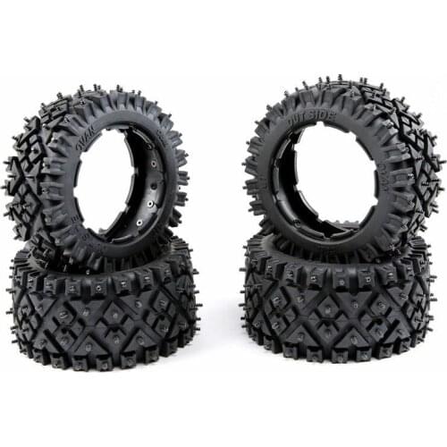 Front & Rear All Terrain Nail Tire Set for 1/5 Hpi Rovan Km Baja 5b Ss RC CAR Parts
