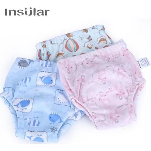 Insular Baby Training Pants 2pcs Baby Diaper Reusable Nappy Washable Diapers Cotton Learning Pants Kids Wear