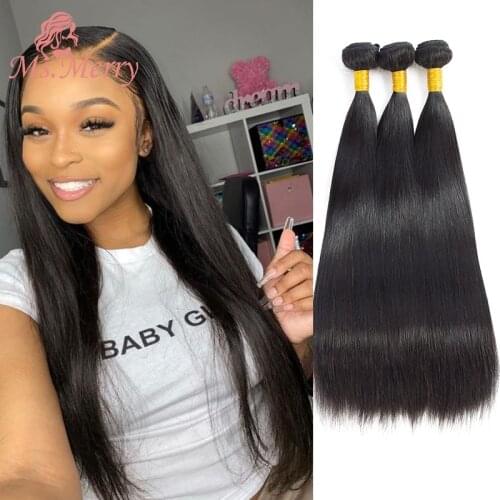 Hair Bundles Straight/Body Wave Bundles 30 inches Brazilian Hair Weave Bundles Remy Human Hair for Black Women Double Weft Weave