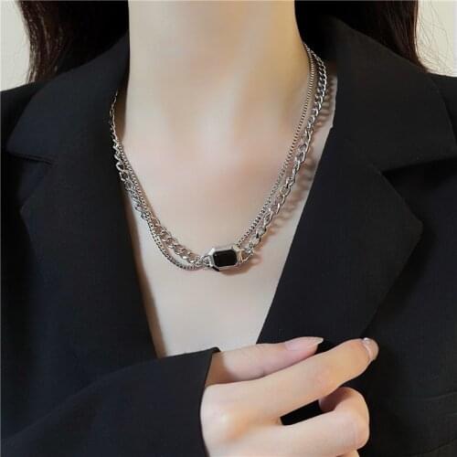 YANGLIUJIA Metal Chain Pendant Necklace Hip-hop Punk Sweater Chain Girl Jewelry Accessories Christmas Gifts Wholesale