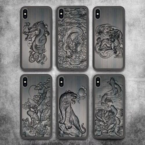 Luxury Wood Case for iPhone 11 Pro max Case 3D Relief Fundas TPU+Ebony Xs Max Cover for iPhone 6 6s 7 8 Plus X 11 Pro Case Capa