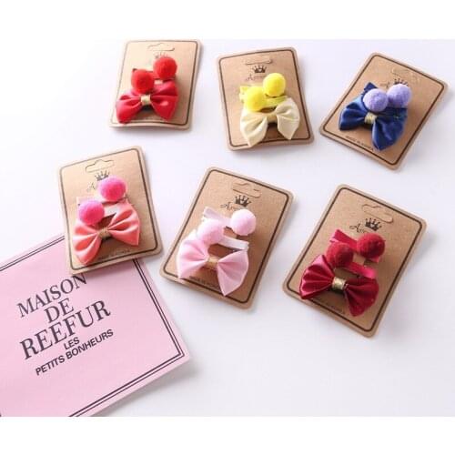 Pet small Bowknot hairpin combined Dog hairpin princess han edition style header practical wholesale 1set=3pcs 30sets=90pc/lot