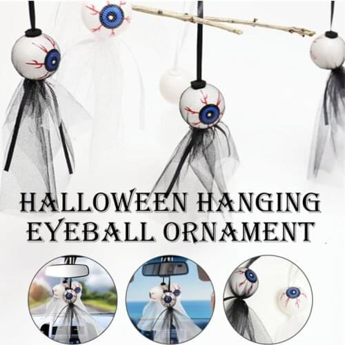 Halloween Decoration Hanging Eyeball Horror Ornament Car Charm Rearview Mirror Hanging Ornaments Halloween Home Party Decors