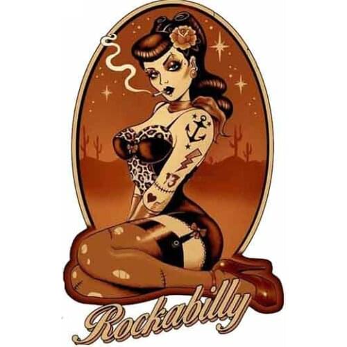 Interesting Smoking Sexy Woman PVC Car Sticker Vinyl Accessories Car Window Motorcycle Decal 13cm X 8cm