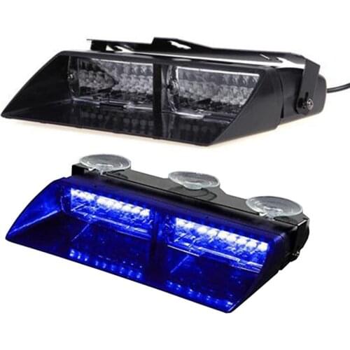 16 LED Car Police Flash Strobe Light Flash Light Dash Emergency 18 Flashing Lamp Blue Warning Light Blue color