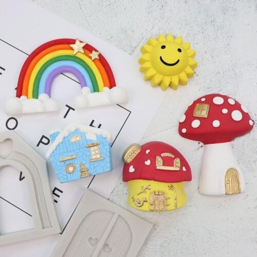 Mushroom House, Rainbow And Sun Silicone Mold Fondant Cake Decorating Mould Sugarcraft Chocolate Baking Tool For Cakes Gumpaste