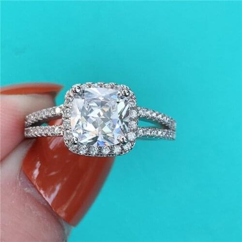 Vecalon Handmade Promise Ring Real 925 sterling silver 2ct AAAAA Cz Engagement Wedding Band rings for women Bridal Fine Jewelry