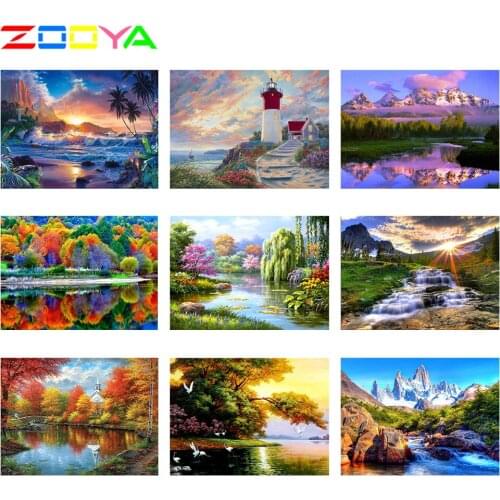 ZOOYA Diamond Embroidery Landscape Diamond Mosaic Kit Diamond Painting Full Square Picture Rhinestone Sale Full Set Beads Jq36