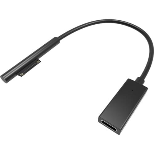 15V 3A Charging USB2.0 Type-C Female Power Supply for Microsoft Surface Pro 4 5 6 Go Tablet PD 20cm Charger Adapter Cable DC